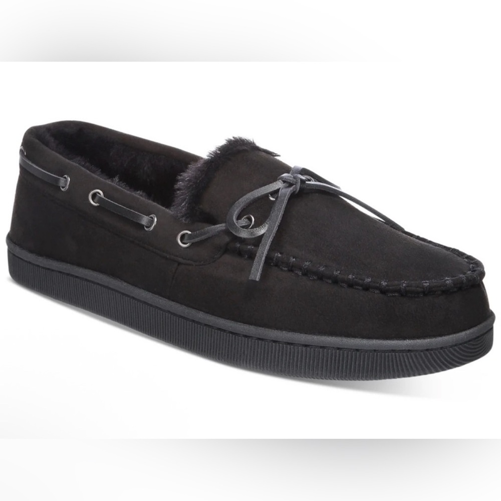 Black Moccasins Slippers W 7.5-8.5 M 6/7